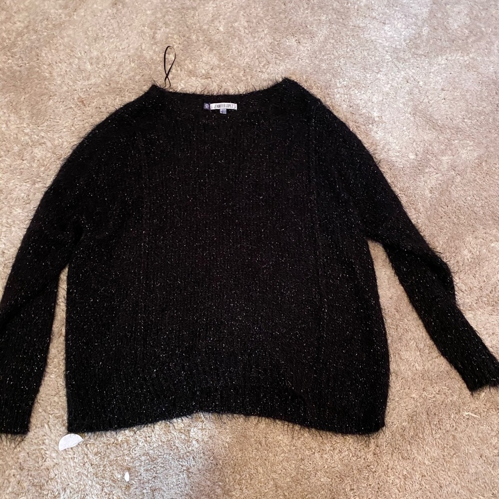 Jennifer Lopez sparkle black sweater